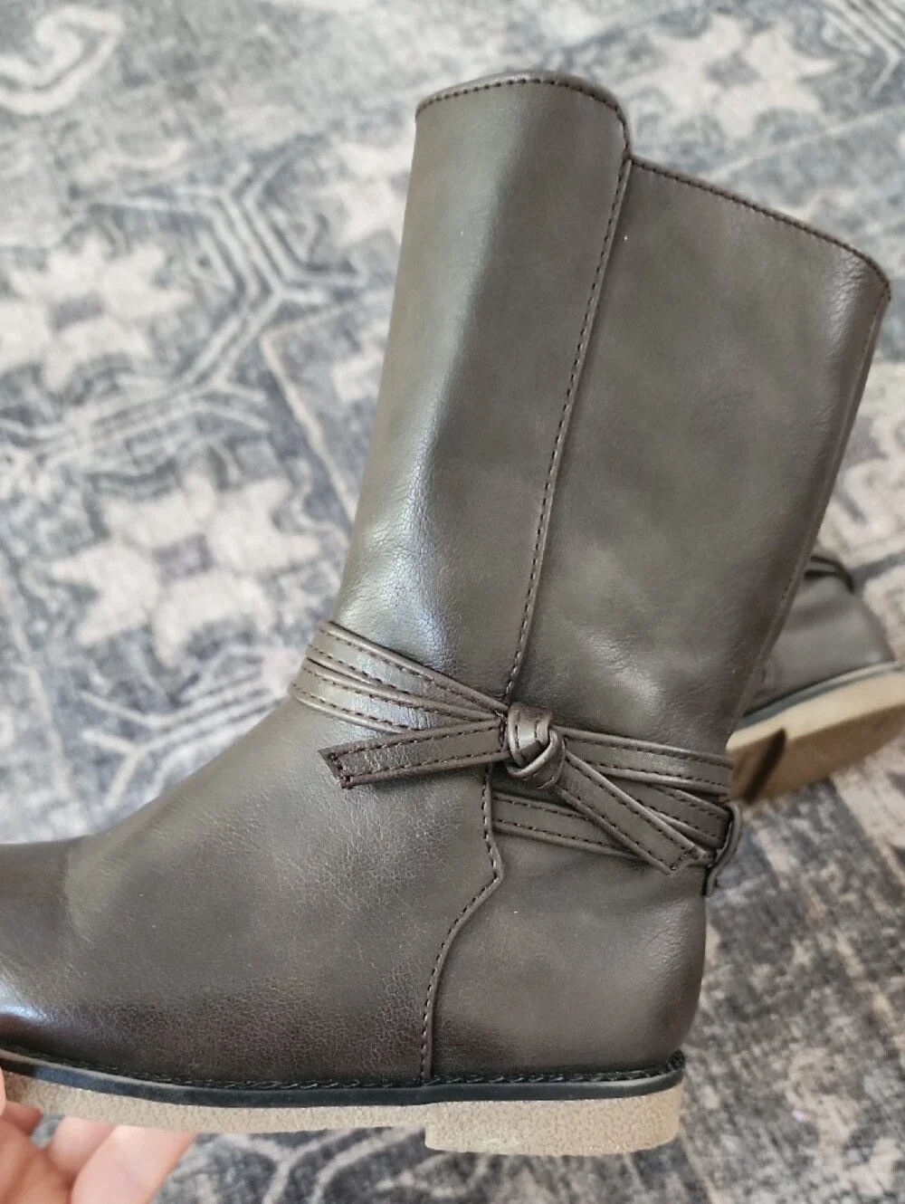 The Children's Place Brown Side-Zip Girls Mid-Calf Boots